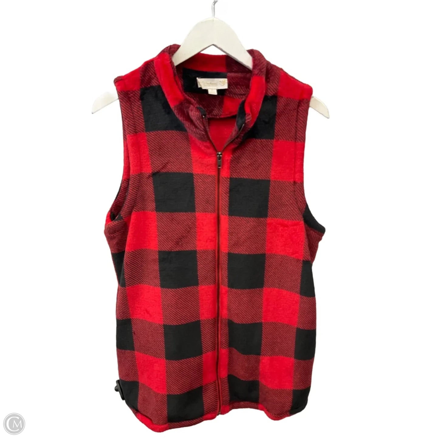 Vest Fleece By Suzanne Betro In Black & Red, Size: Xl
