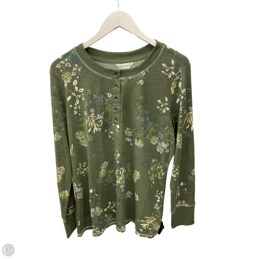 Top Long Sleeve By Christopher And Banks In Green, Size: Xl