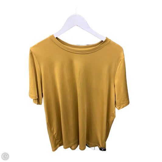 Top Short Sleeve By Fabletics In Gold, Size: L