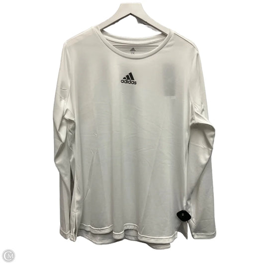 Top Long Sleeve By Adidas In White, Size: 2x