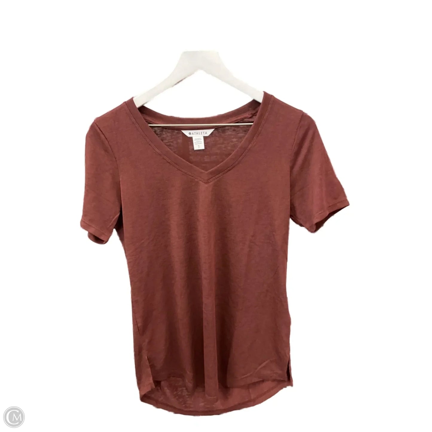 Top Short Sleeve By Athleta In Brown, Size: S