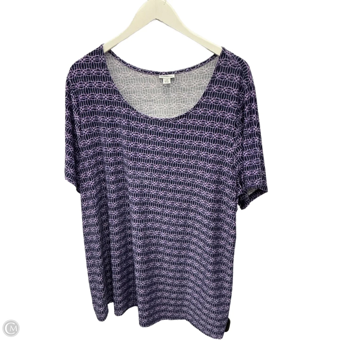 Top Short Sleeve By Croft And Barrow In Purple, Size: 2x