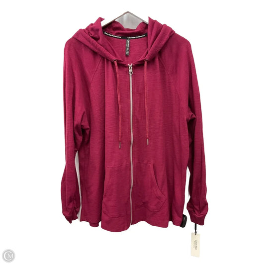 Athletic Jacket By Calvin Klein Performance In Maroon, Size: 2x