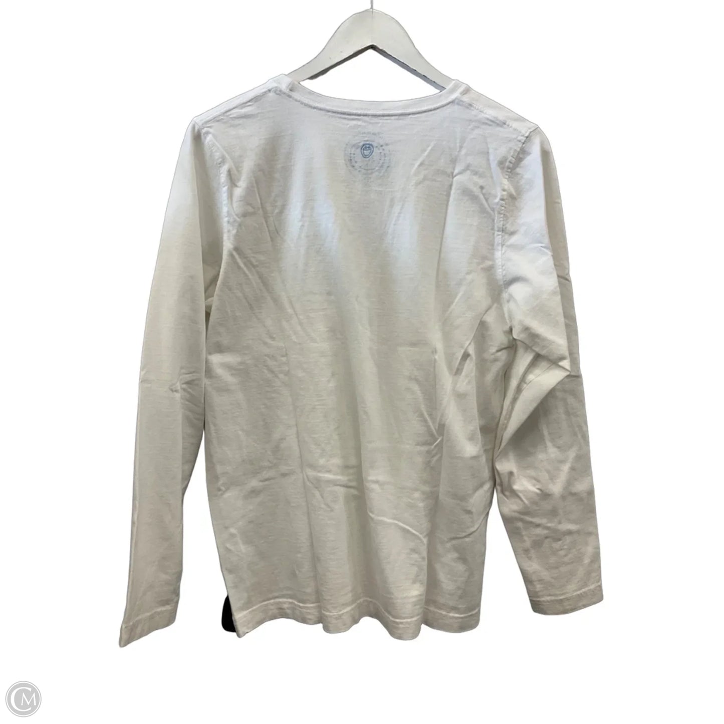 Top Long Sleeve By Life Is Good In White, Size: L