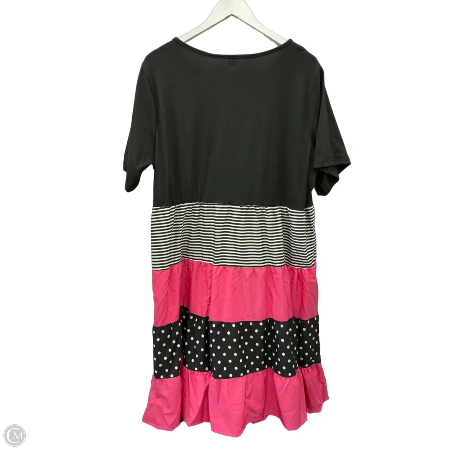Dress Casual Midi By Shein In Black & Pink, Size: 1x
