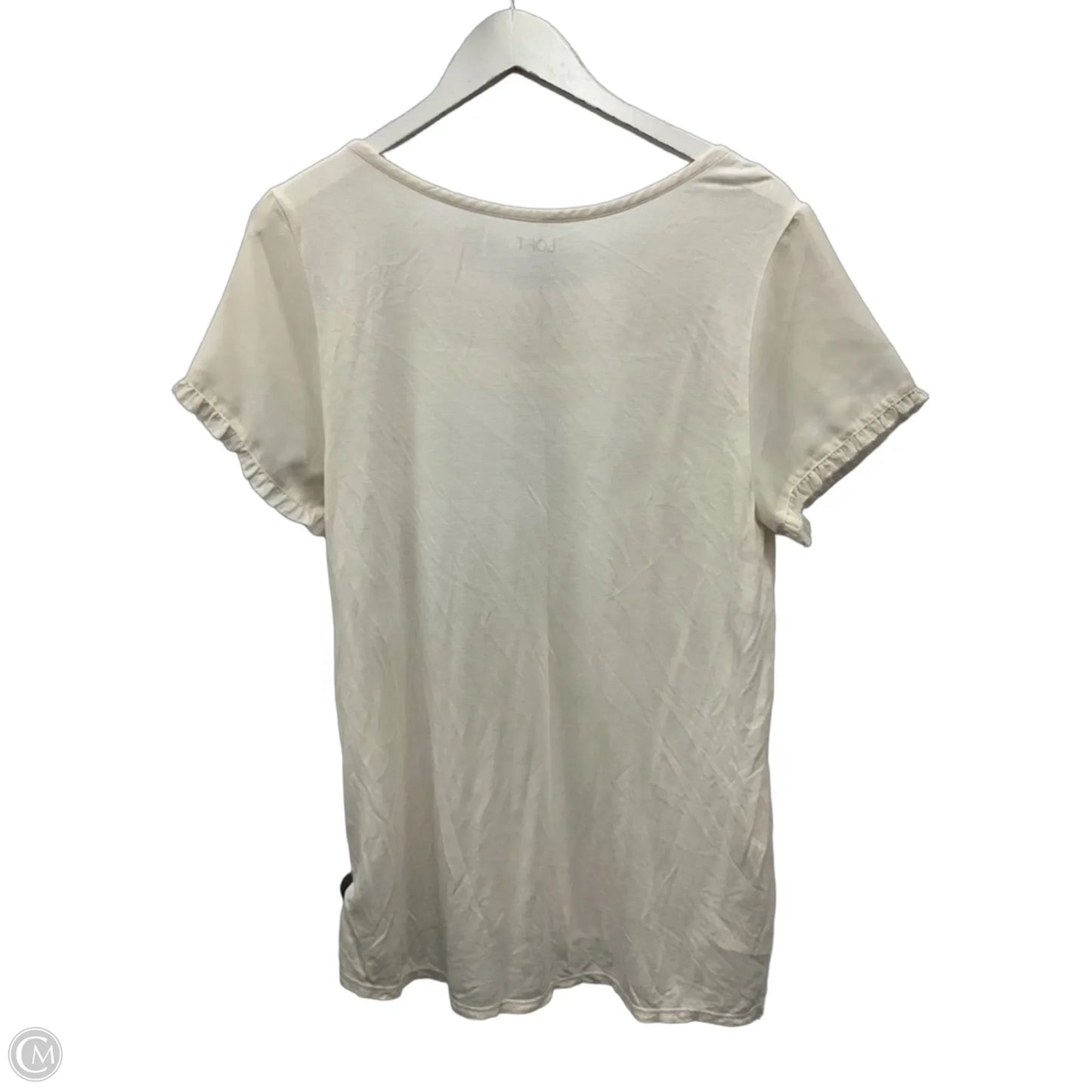 Top Short Sleeve By Loft In Cream, Size: L