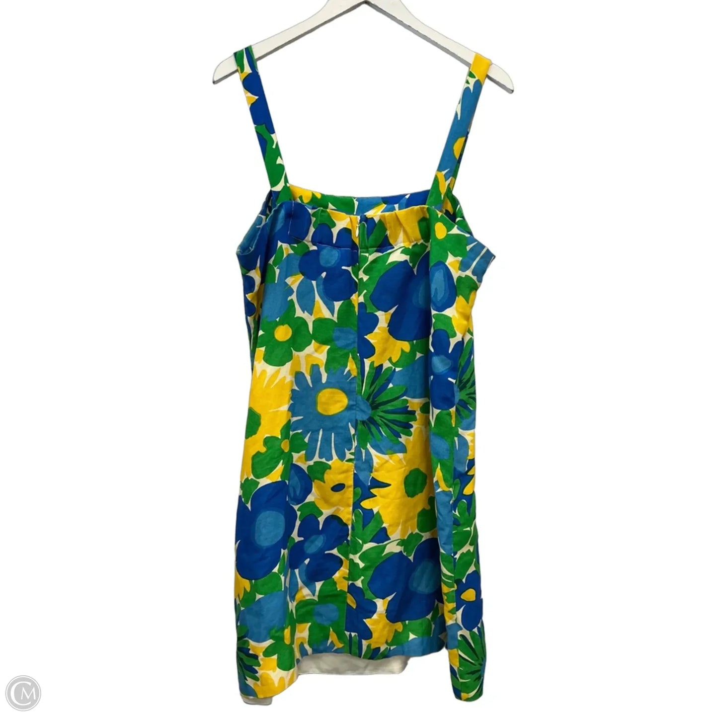 Dress Casual Midi By J. Crew In Green & Yellow, Size: L