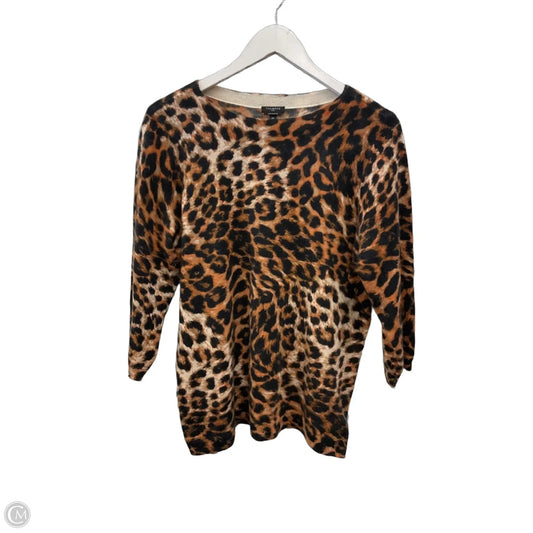 Sweater Cashmere By Talbots In Animal Print, Size: 1x