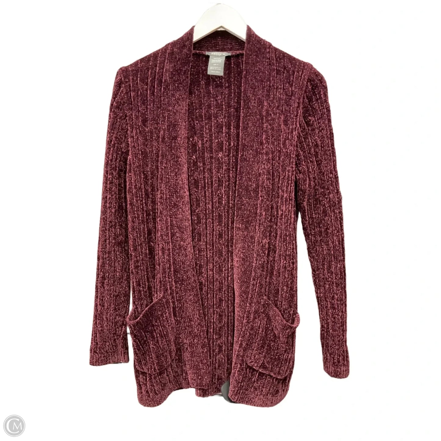 Sweater Cardigan By Matty M In Maroon, Size: S