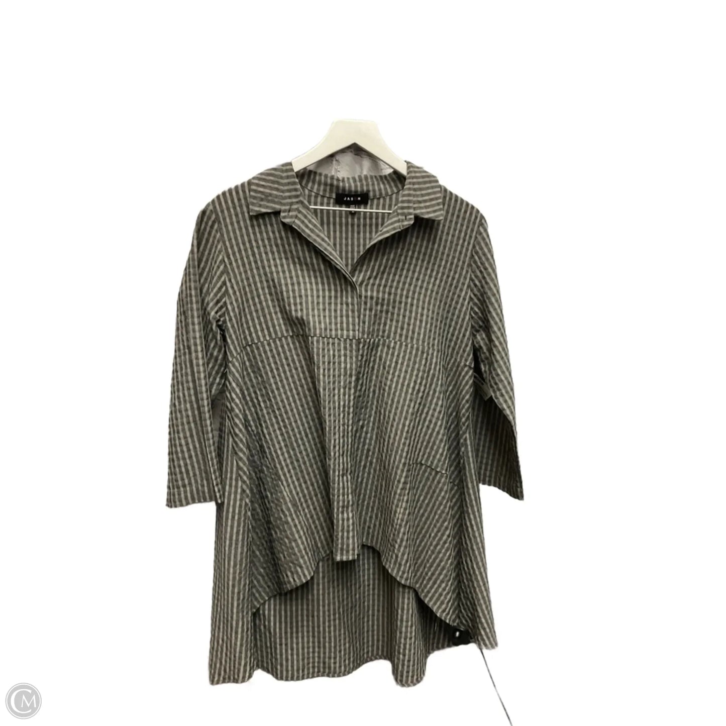 Tunic 3/4 Sleeve By Clothes Mentor In Grey, Size: M
