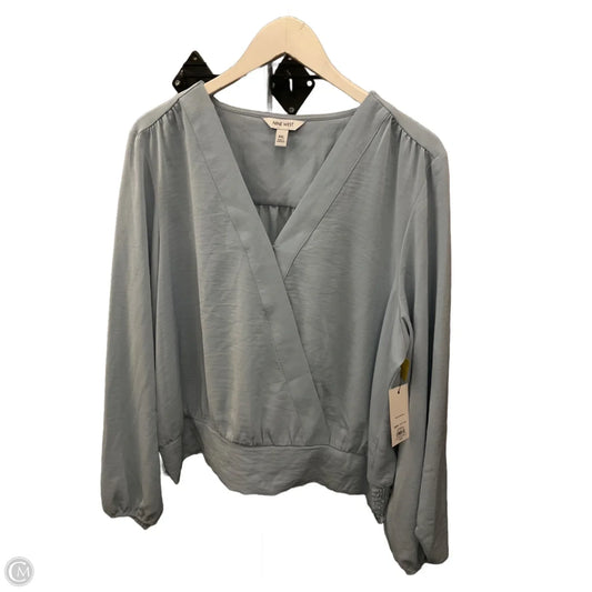 Top Long Sleeve By Nine West In Blue, Size: Xxl