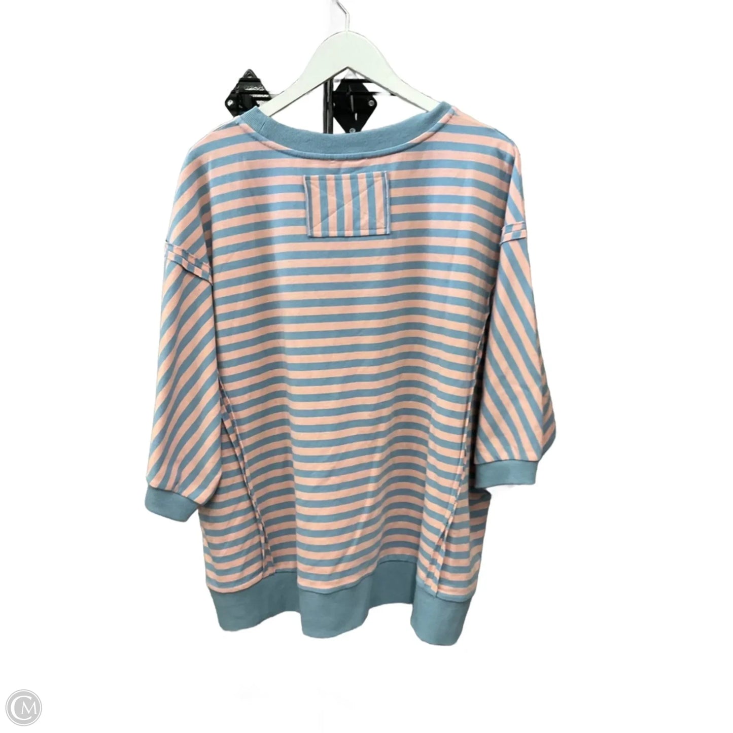 Top Short Sleeve By Oddi In Blue & Pink, Size: 1x