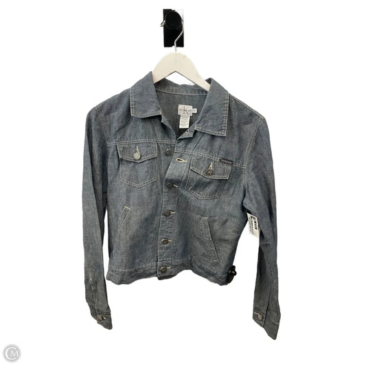 Top Long Sleeve By Calvin Klein In Blue, Size: M