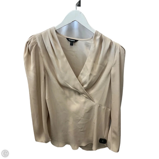 Top Long Sleeve By Express In Cream, Size: M