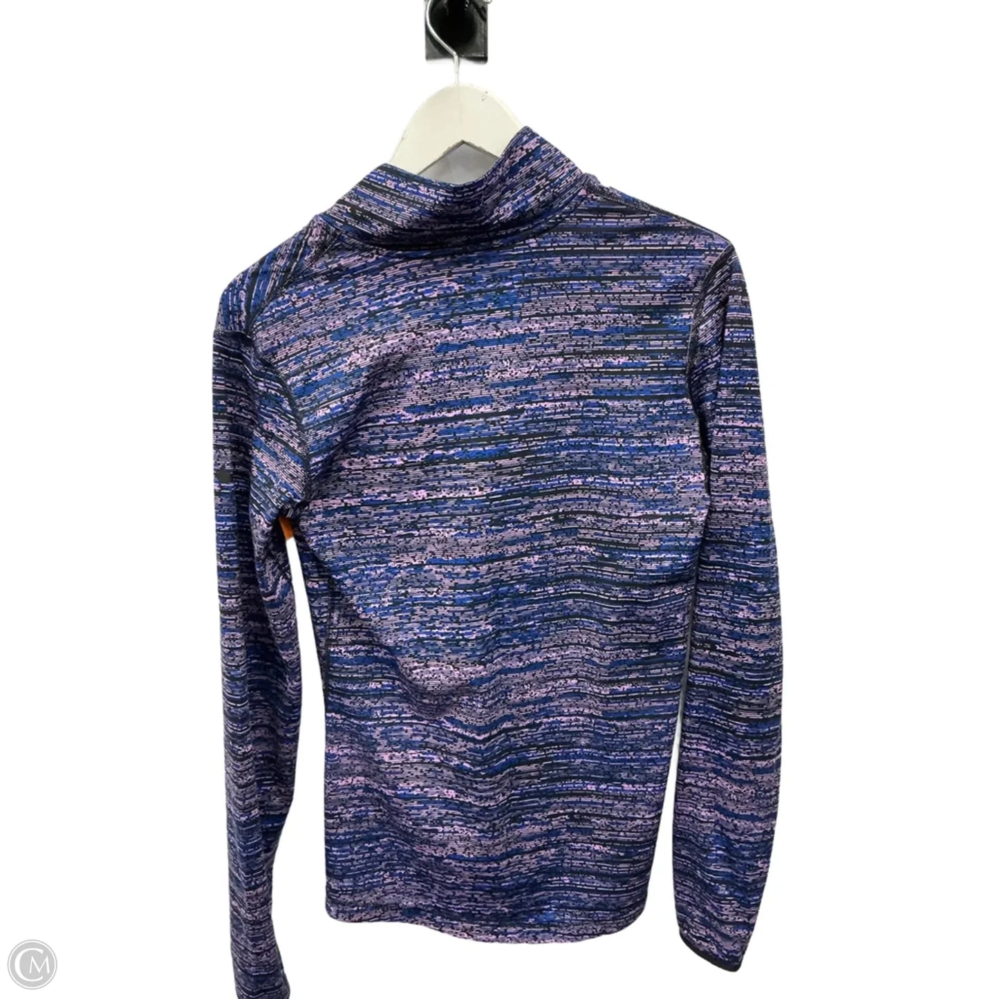Athletic Top Long Sleeve Collar By Nike In Purple, Size: L