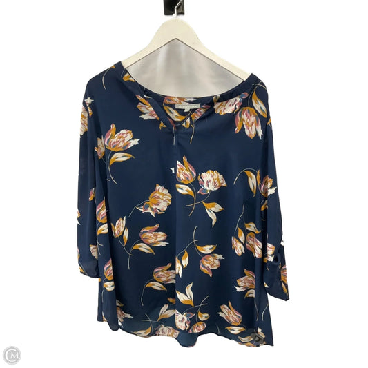Top 3/4 Sleeve By Daniel Rainn In Floral Print, Size: 3x