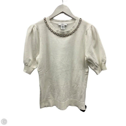 Top Short Sleeve Designer By Halston In Cream, Size: S