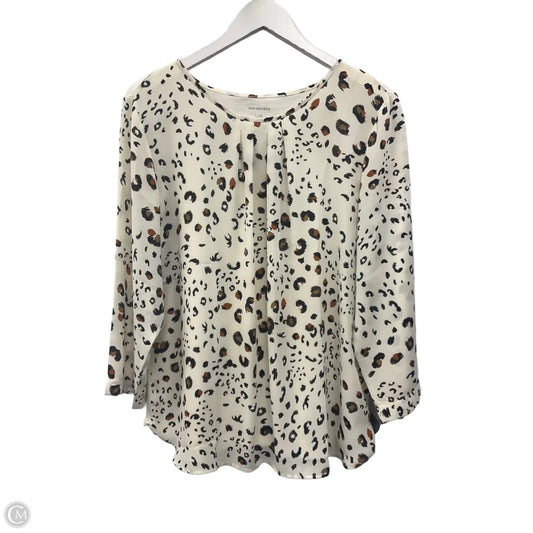 Top 3/4 Sleeve By Van Heusen In Animal Print, Size: L