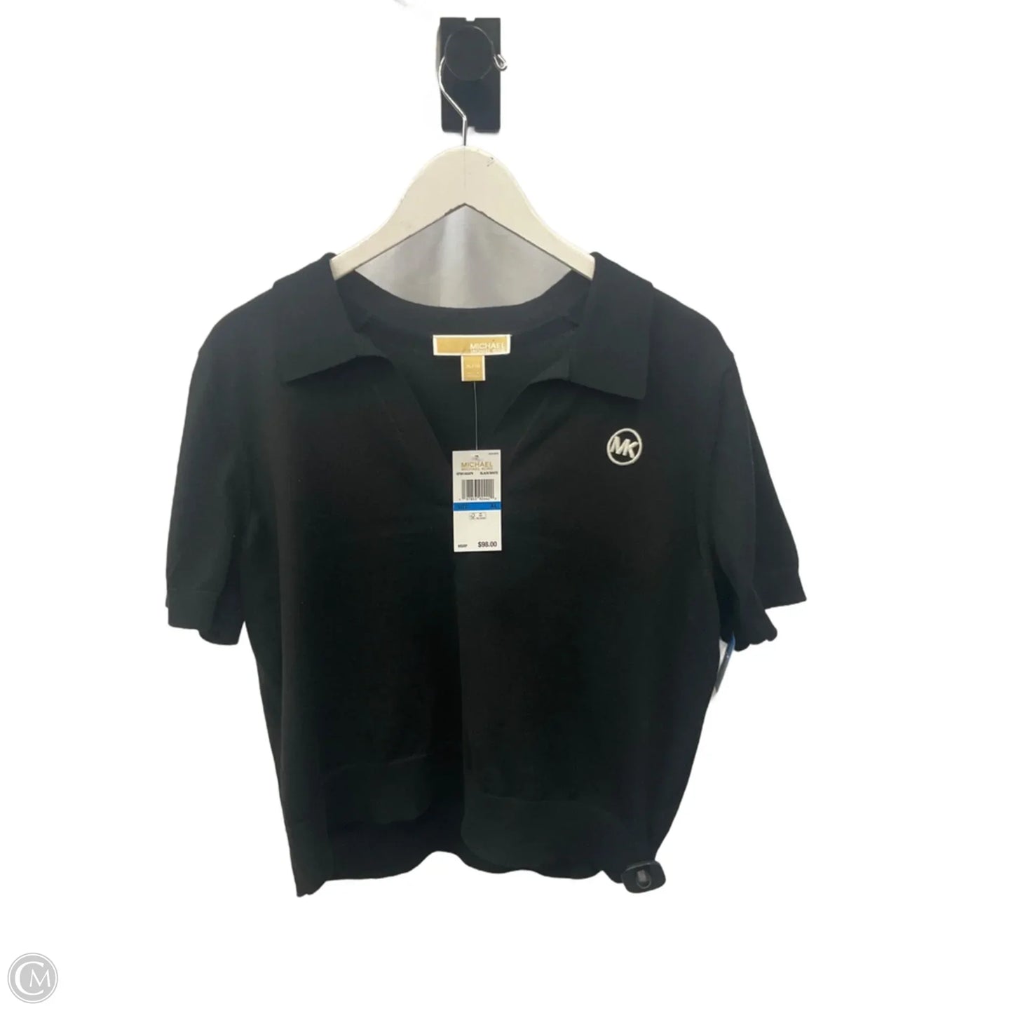 Top Short Sleeve Designer By Michael Kors In Black, Size: Xl