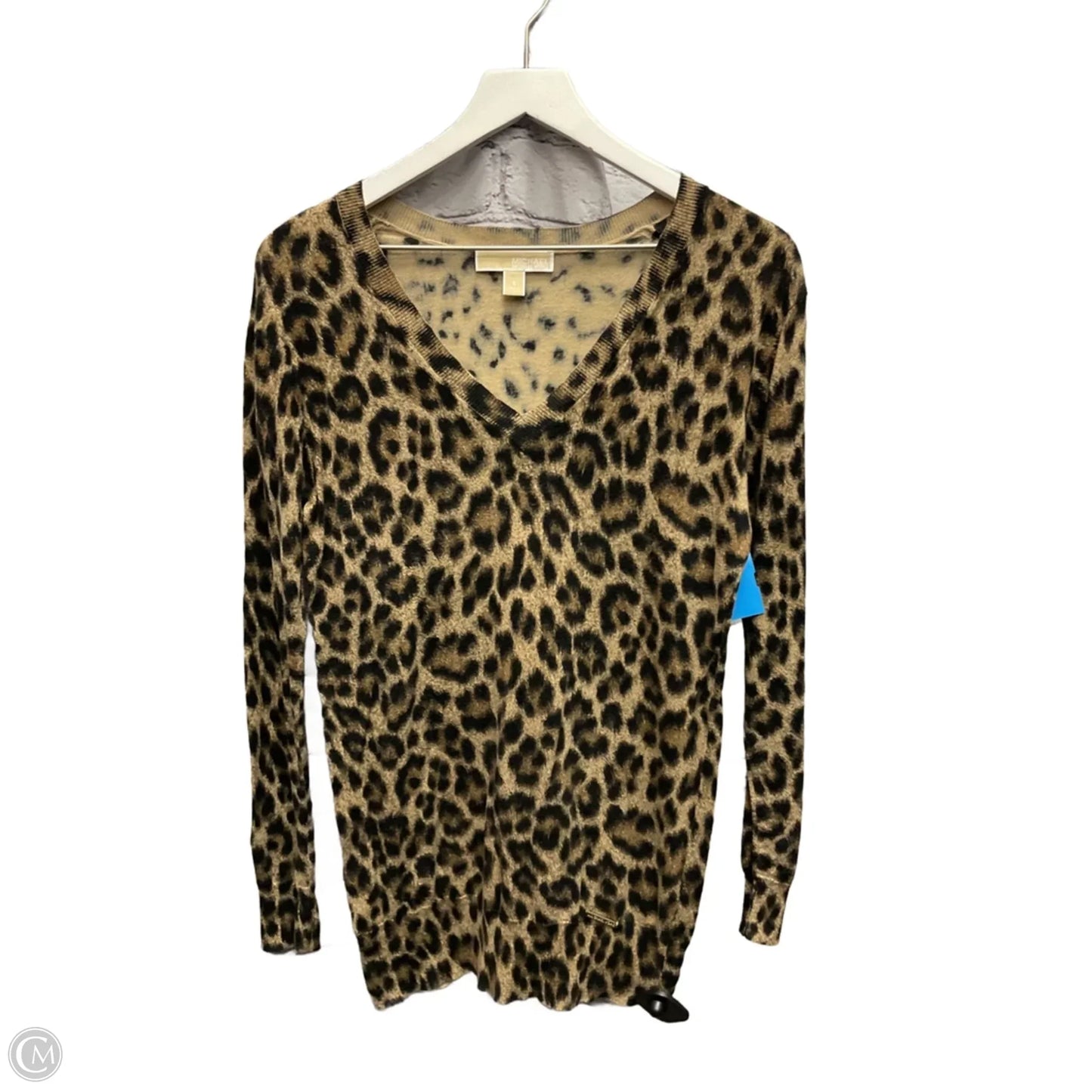 Top Long Sleeve By Michael By Michael Kors In Animal Print, Size: S