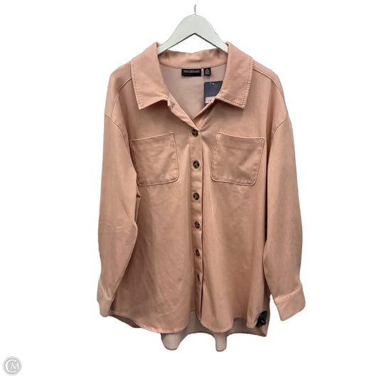 Jacket Shirt By Clothes Mentor In Pink, Size: 1x
