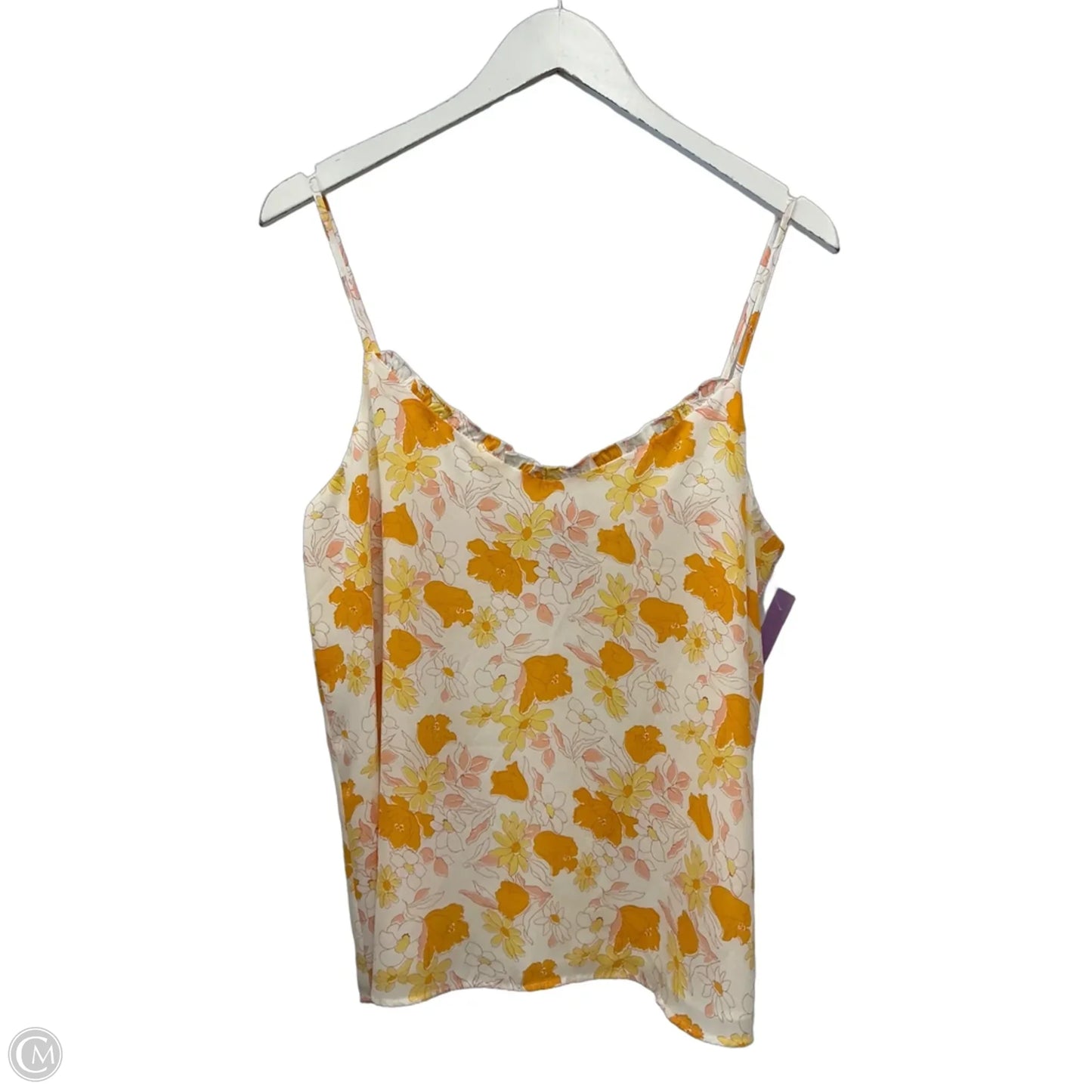 Top Sleeveless By Loft In Orange & Pink, Size: M