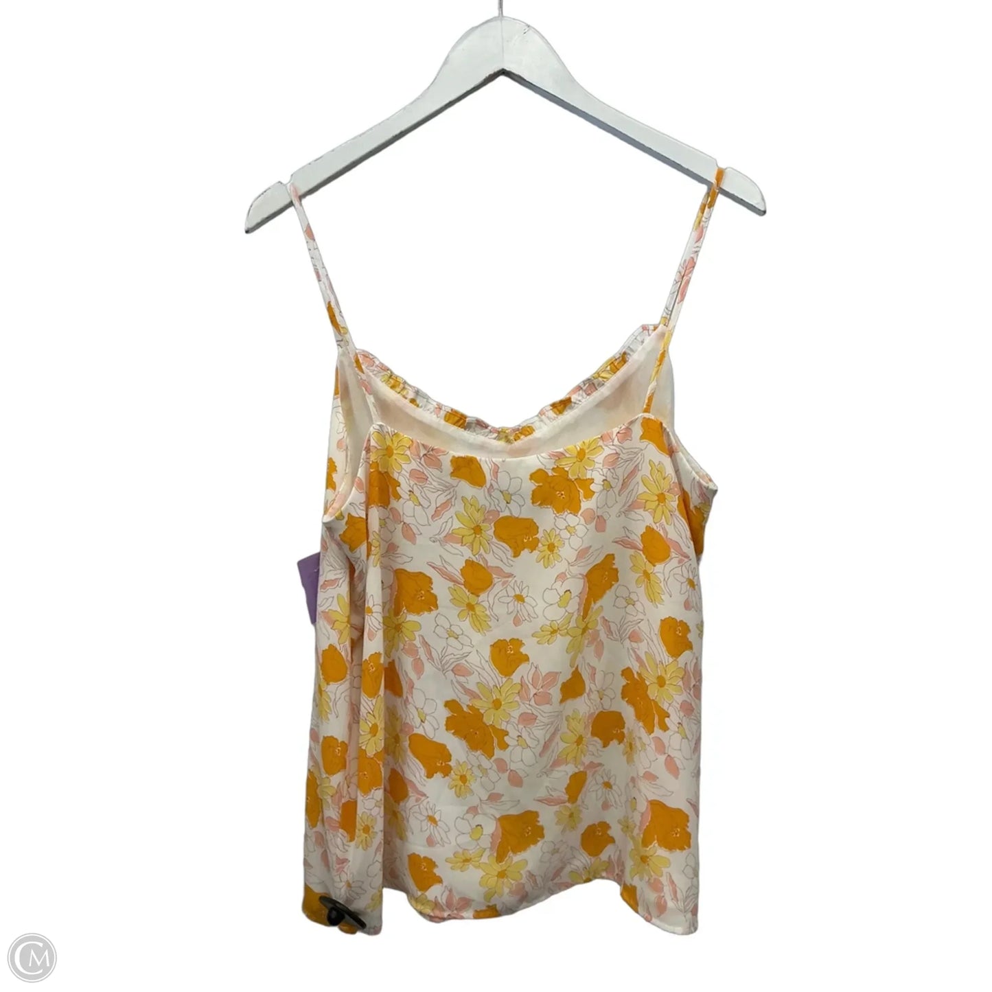 Top Sleeveless By Loft In Orange & Pink, Size: M