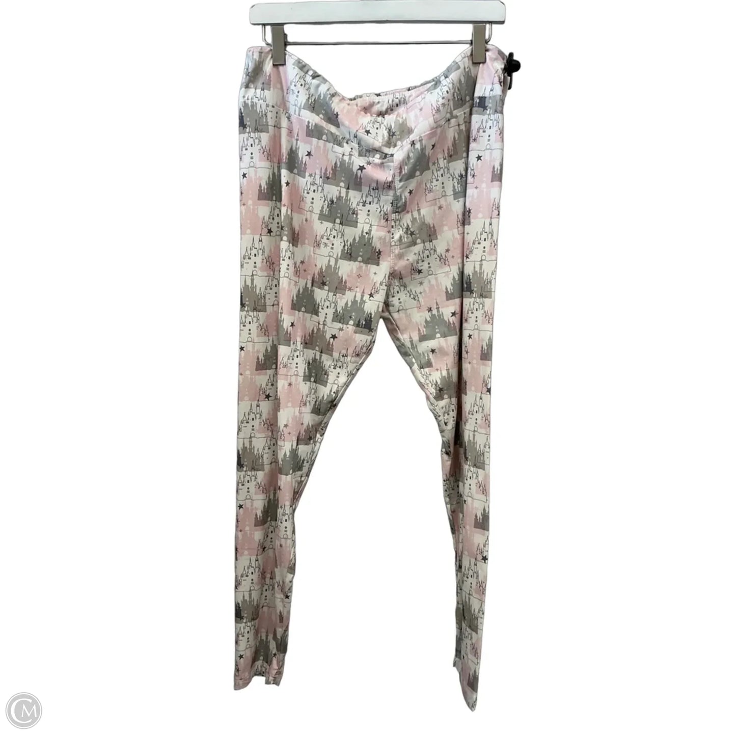 Athletic Leggings By Disney In Pink & White, Size: Xl
