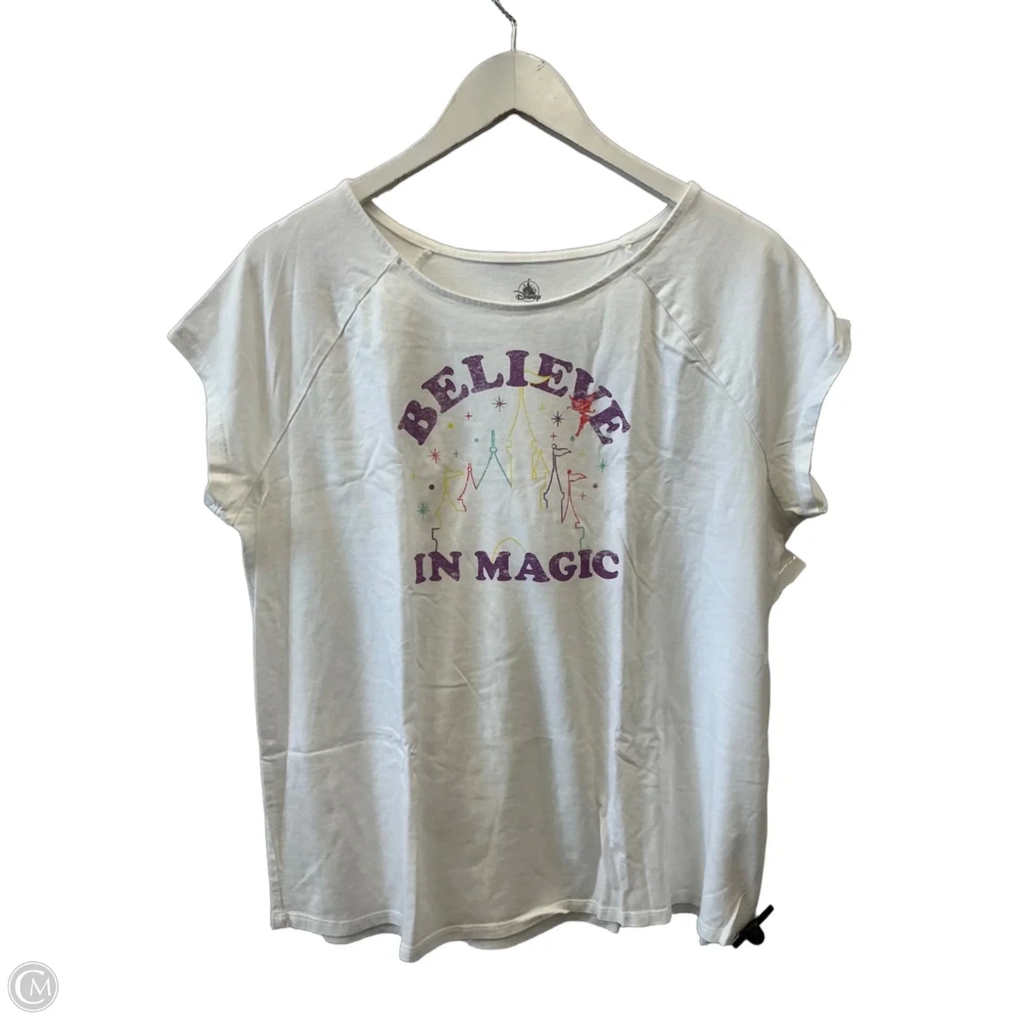 Top Short Sleeve By Disney In White, Size: Xl