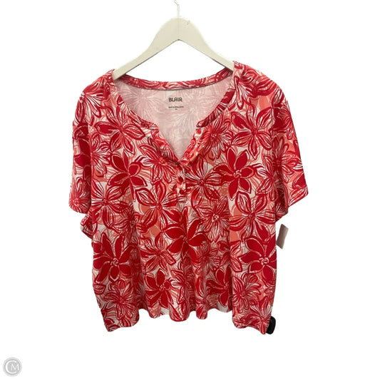 Top Short Sleeve Basic By Blair In Red, Size: 3x