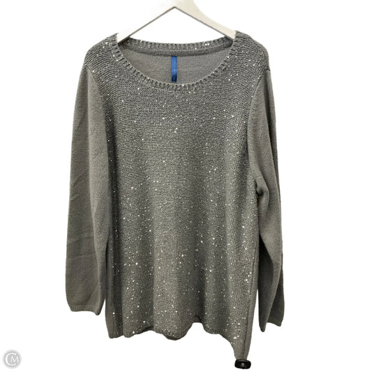 Sweater By Falls Creek In Grey, Size: 3x