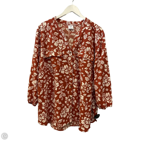 Top 3/4 Sleeve By Croft And Barrow In Orange, Size: 3x