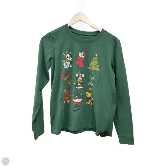 Top Long Sleeve By Life Is Good In Green, Size: S