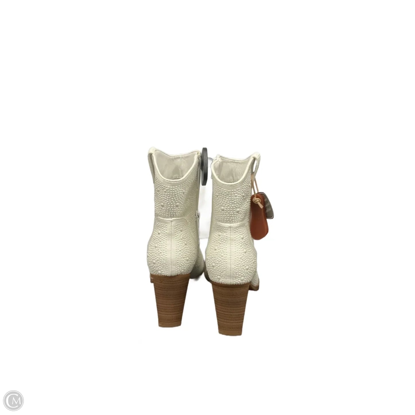 Boots Ankle Heels By Mia In Cream, Size: 9