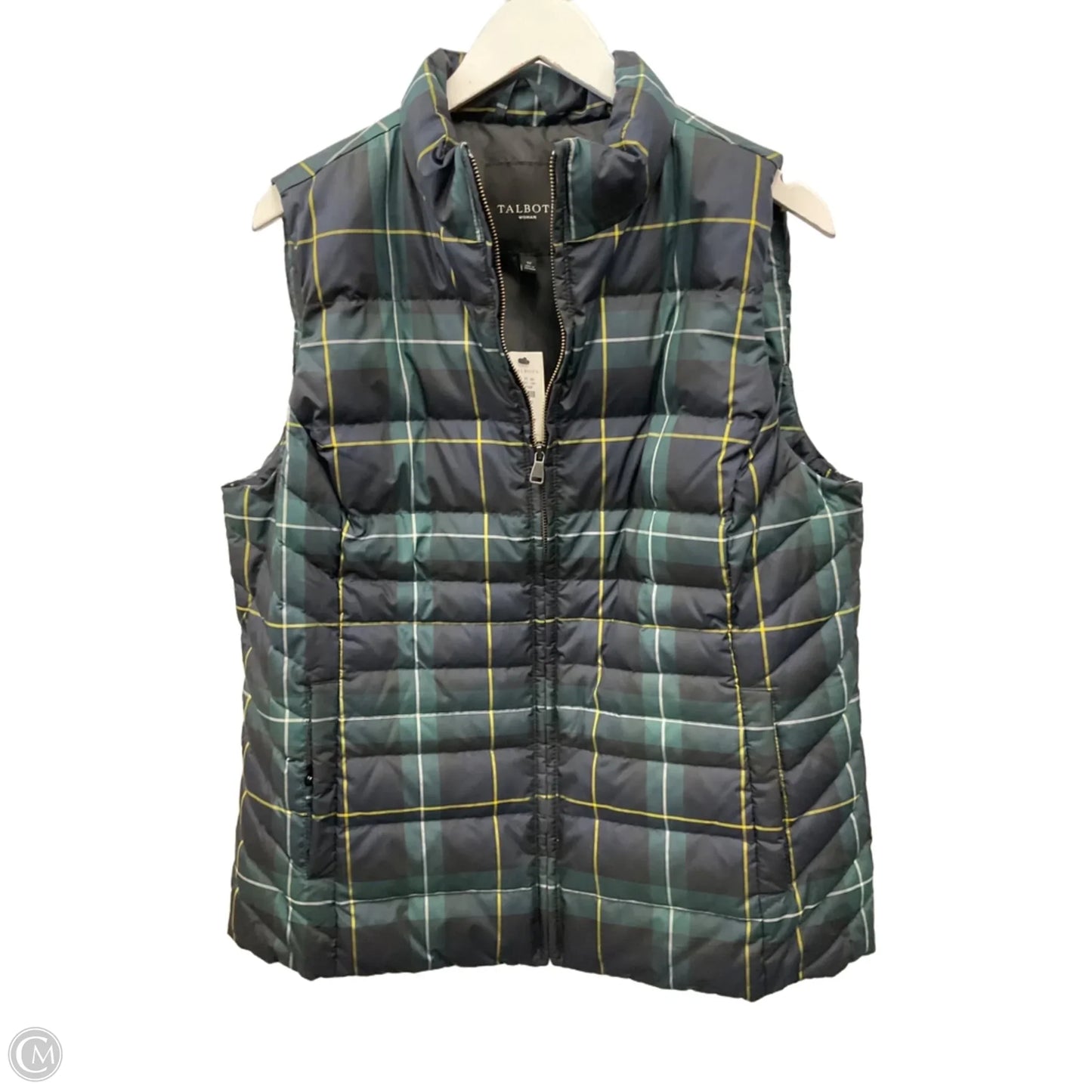 Vest Puffer & Quilted By Talbots In Green, Size: 1x