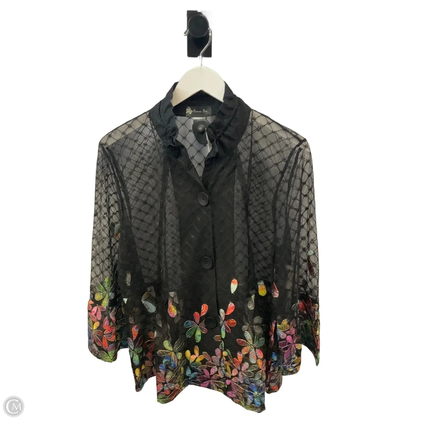 Top 3/4 Sleeve By Clothes Mentor In Black, Size: Xl