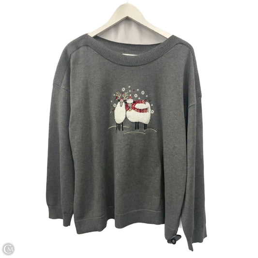 Top Long Sleeve By Christopher And Banks In Grey, Size: Xl