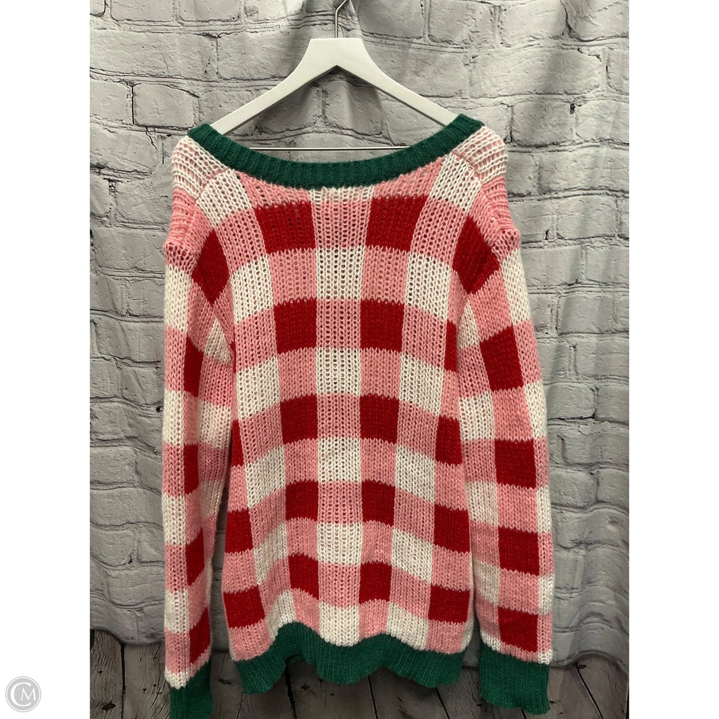 Sweater By Bibi In Pink & Red, Size: Xl