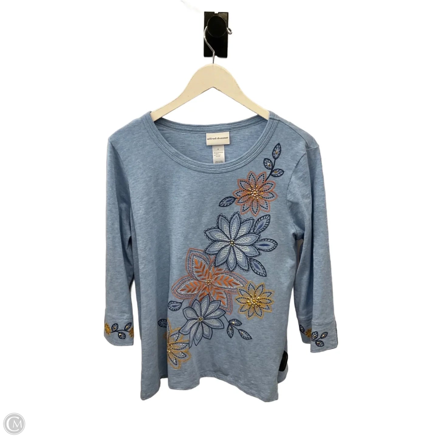 Top 3/4 Sleeve By Alfred Dunner In Blue, Size: M