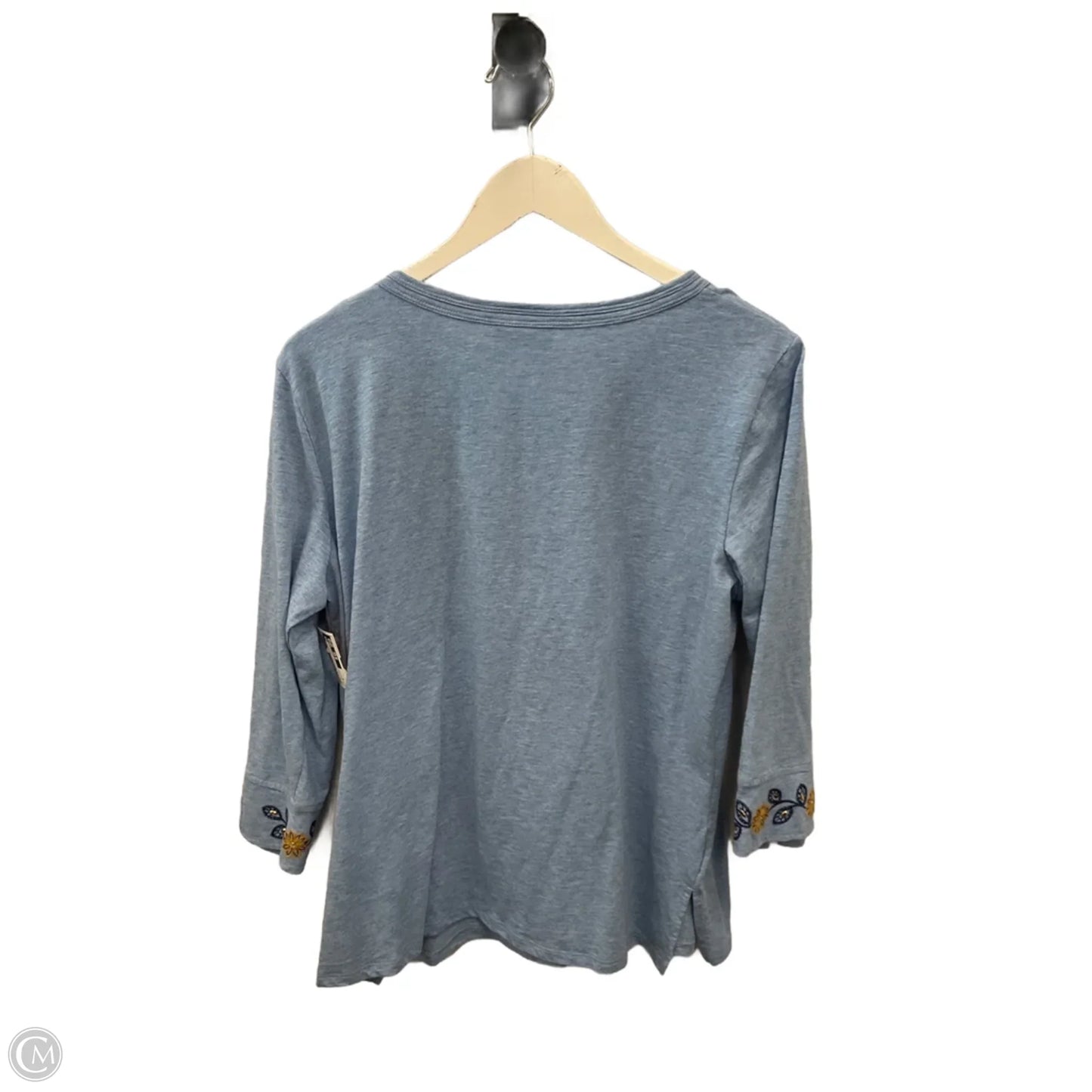 Top 3/4 Sleeve By Alfred Dunner In Blue, Size: M