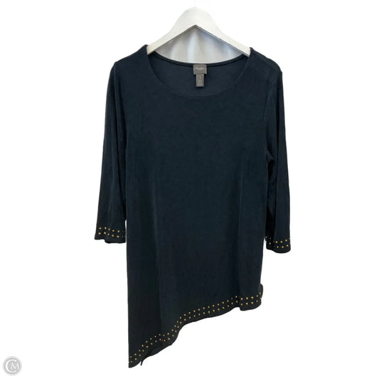Top 3/4 Sleeve By Chicos In Navy, Size: M