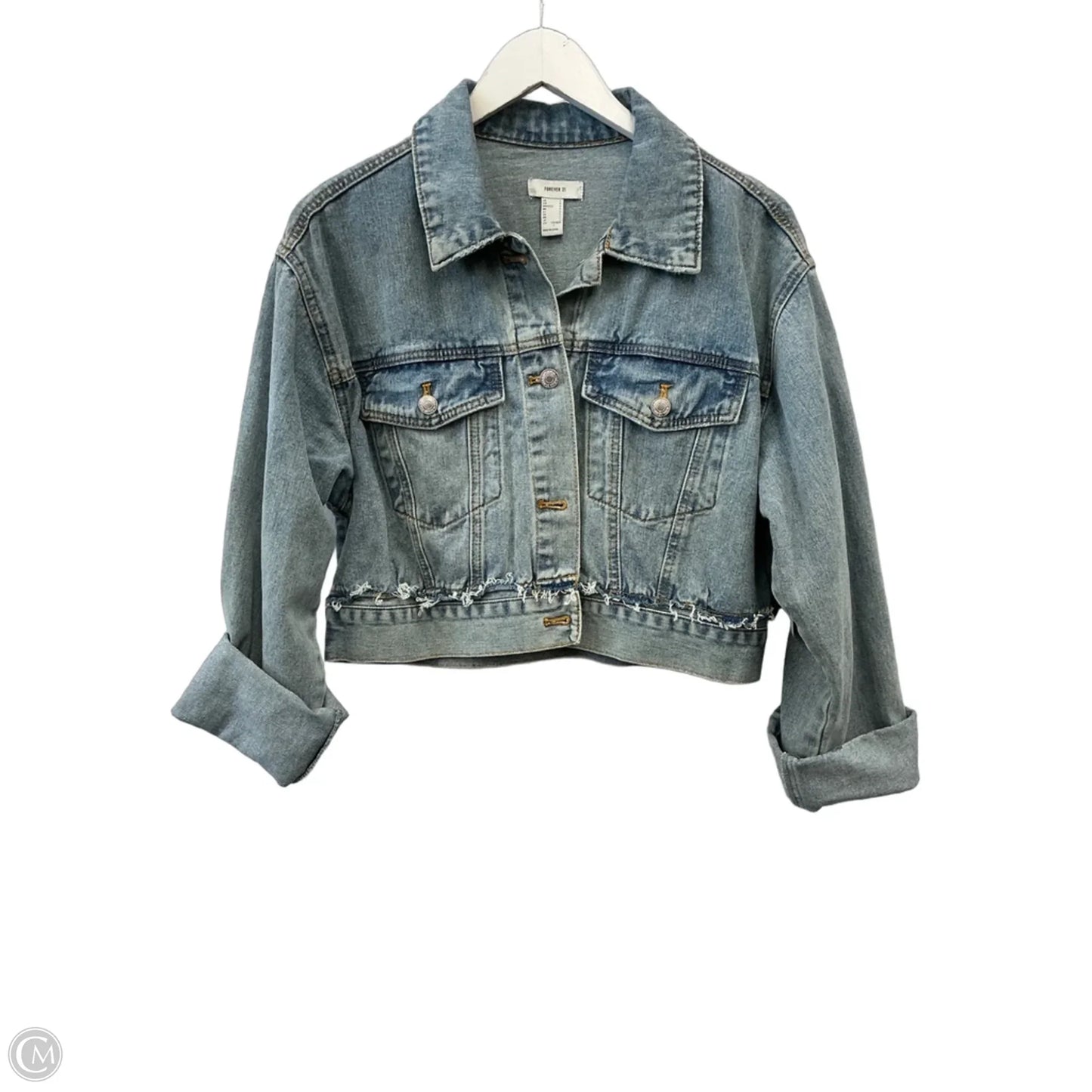 Jacket Denim By Forever 21 In Blue Denim, Size: L
