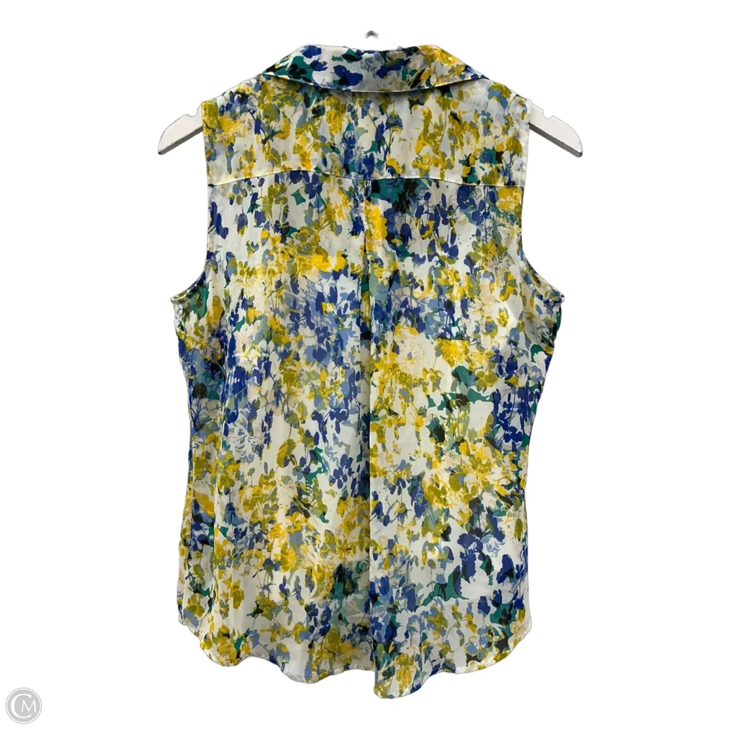 Top Sleeveless By Liz Claiborne In Blue & Yellow, Size: Mp