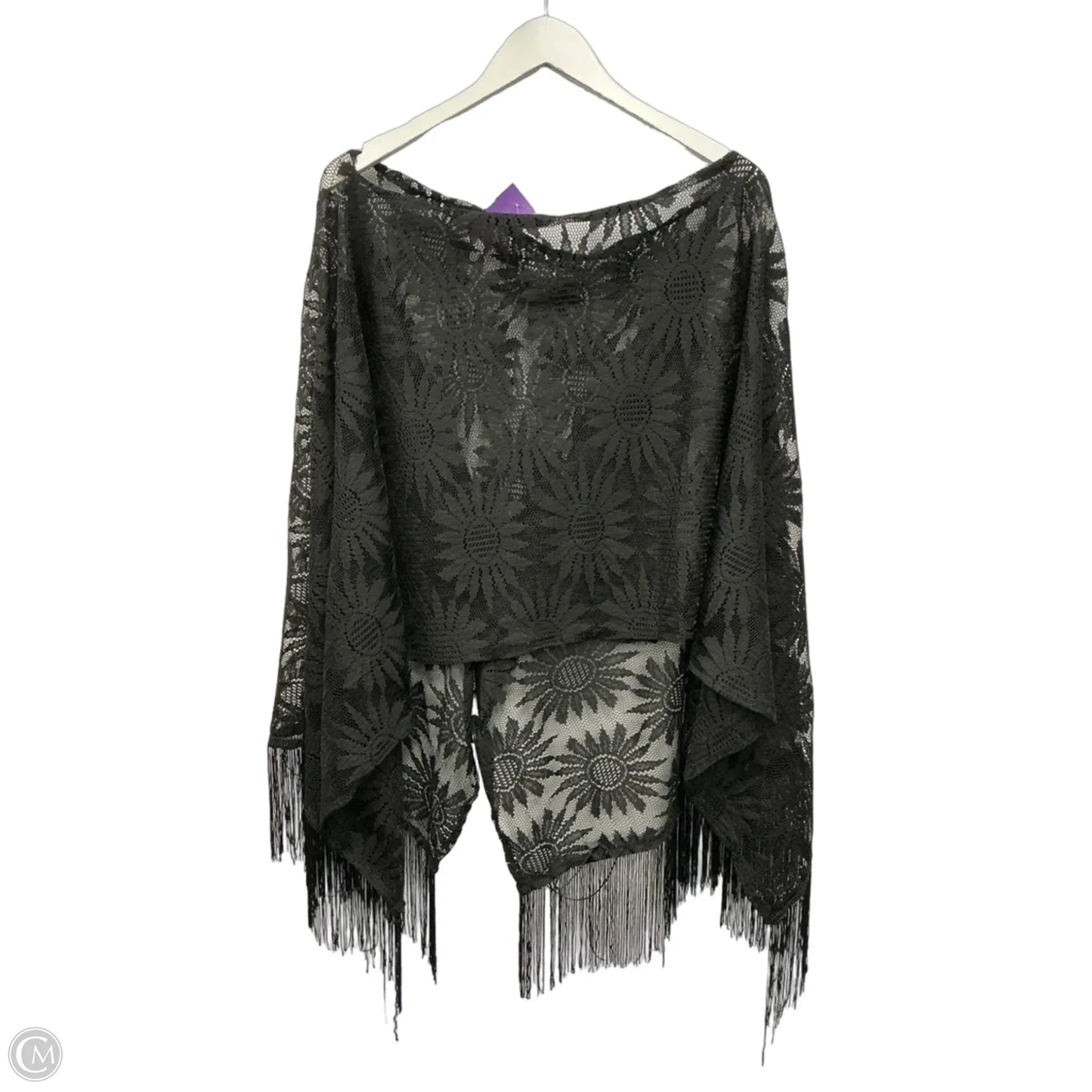 Poncho By Clothes Mentor In Black, Size: Osfm
