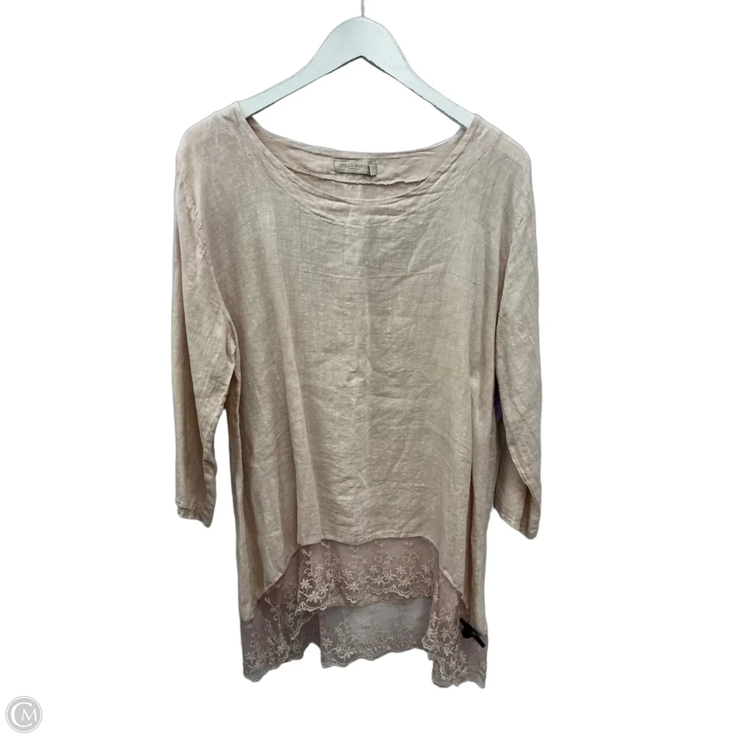 Tunic 3/4 Sleeve By Clothes Mentor In Pink, Size: 1x