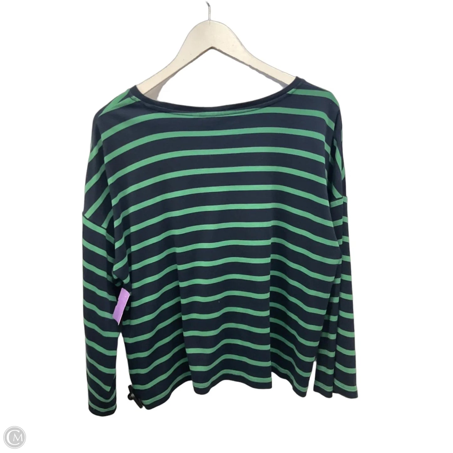 Top 3/4 Sleeve By Chicos In Striped Pattern, Size: L