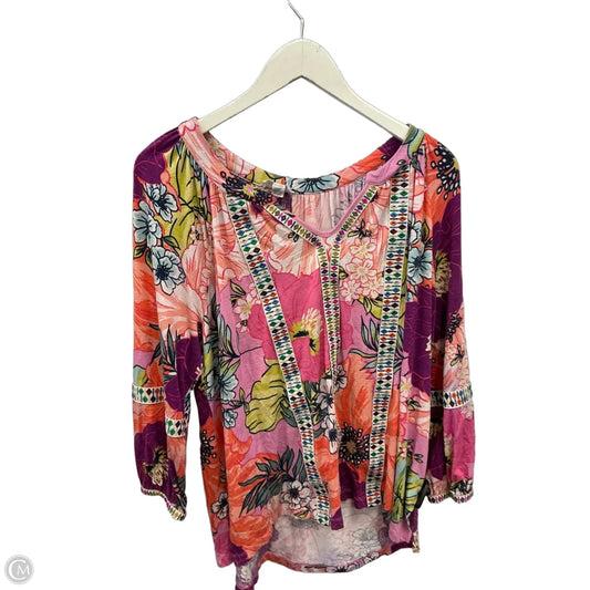 Top 3/4 Sleeve By Cupio In Multi-colored, Size: Xl