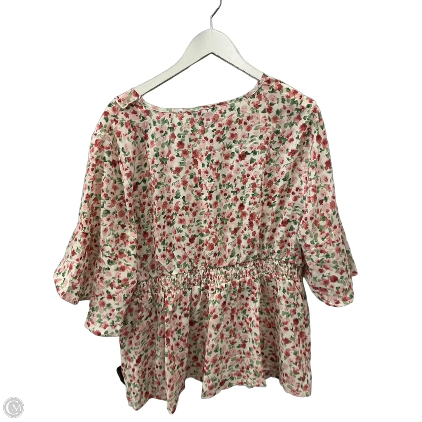 Top Short Sleeve By Bloomchic In Pink & Red, Size: 1x