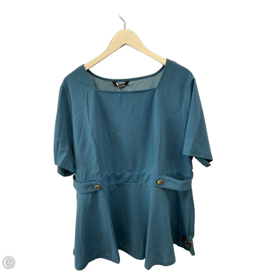 Top Short Sleeve By Bloomchic In Blue, Size: 1x