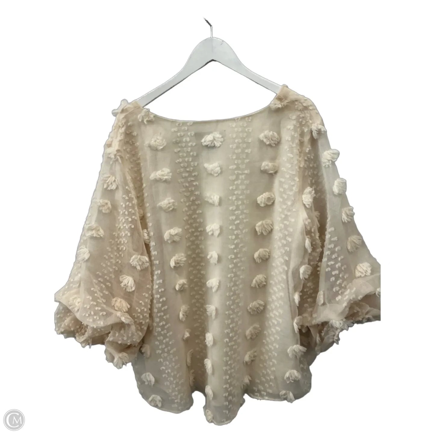 Top 3/4 Sleeve By Ashley Marie In Cream, Size: 1x